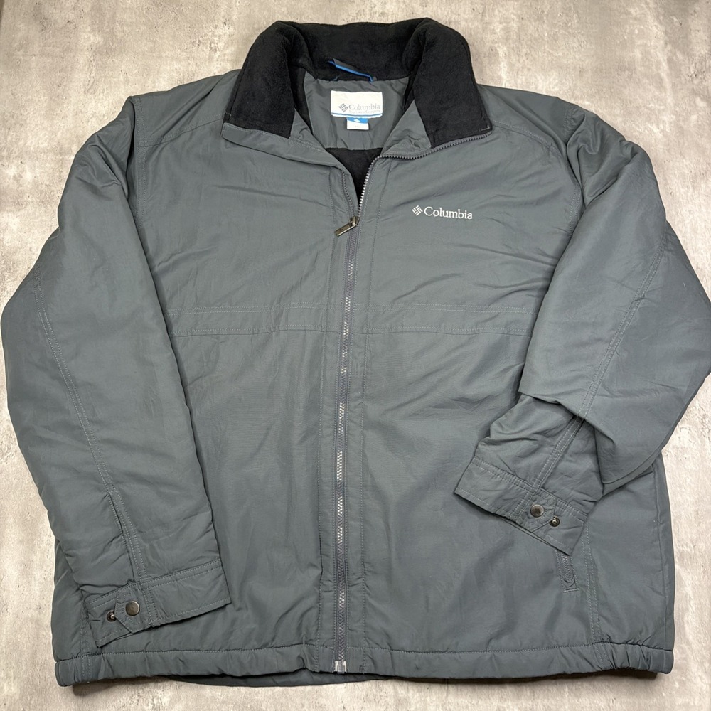 Columbia Jacket Mens XXL Northern Voyage Water-Resistant Insulated Full Zip Gray